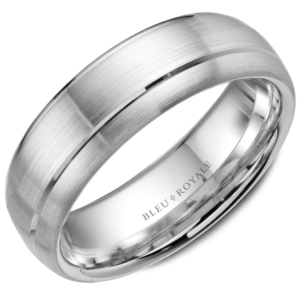 Bleu Royale Legacy Wedding Band 6.50mm White 18k Gold