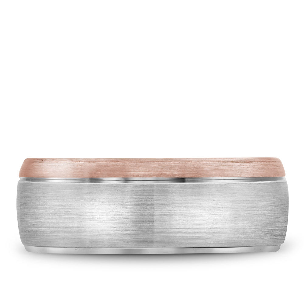 Bleu Royale Legacy Wedding Band 8.50mm White and Rose 14k Gold