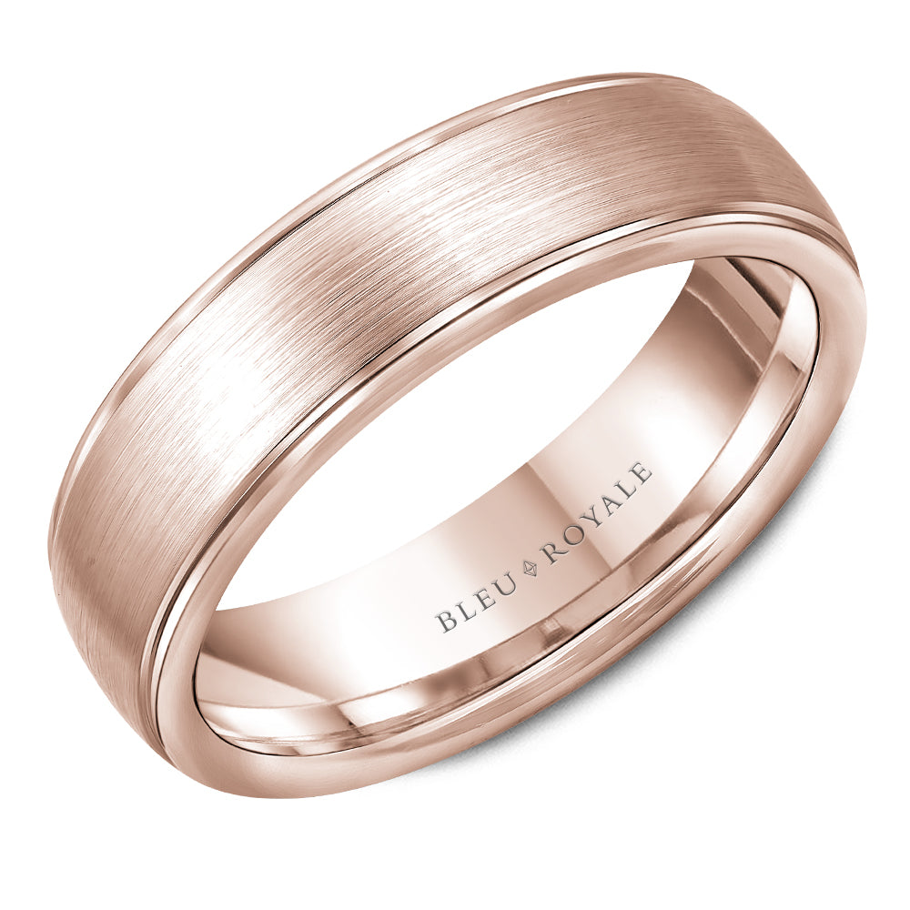Bleu Royale Legacy Wedding Band 6.50mm Rose 18k Gold