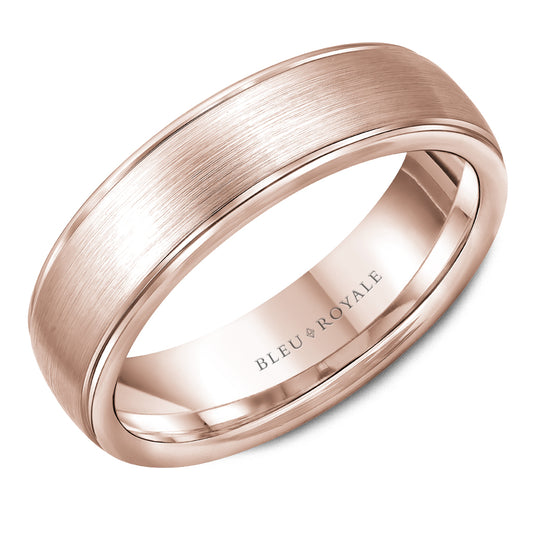 Bleu Royale Legacy Wedding Band 6.50mm Rose 18k Gold