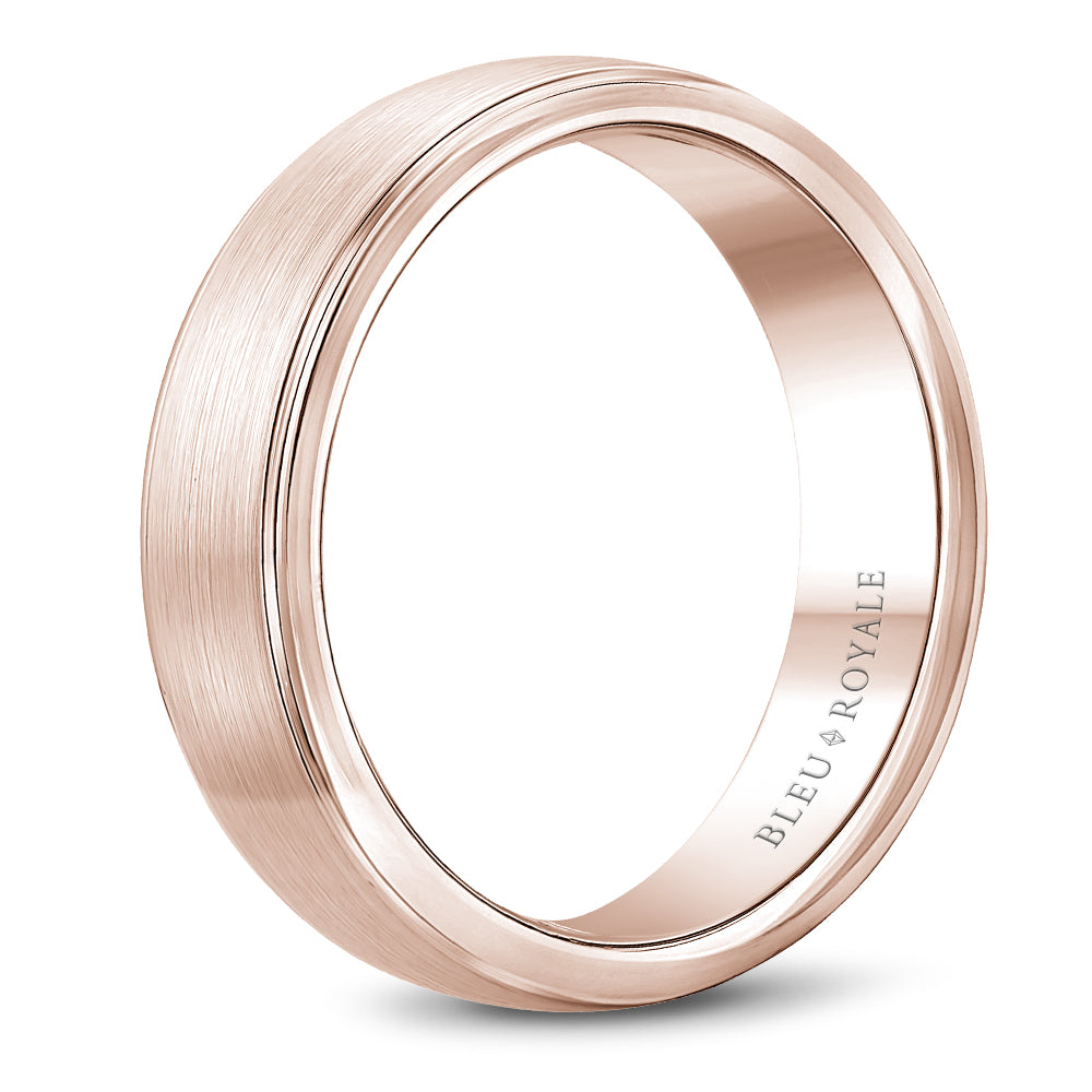 Bleu Royale Legacy Wedding Band 6.50mm Rose 14k Gold