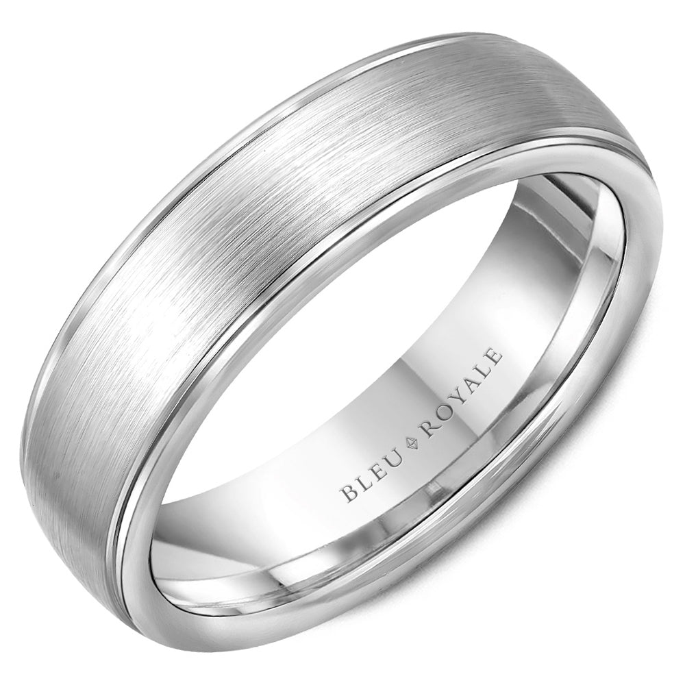 Bleu Royale Legacy Wedding Band 6.50mm White 18k Gold