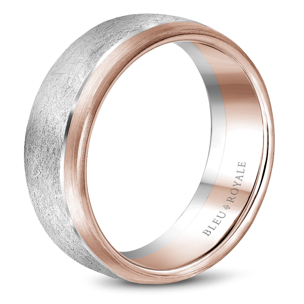Bleu Royale Legacy Wedding Band 7.50mm White and Rose 18k Gold