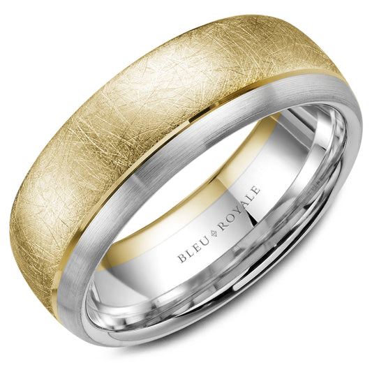 Bleu Royale Legacy Wedding Band 7.50mm Y&W 18k Gold