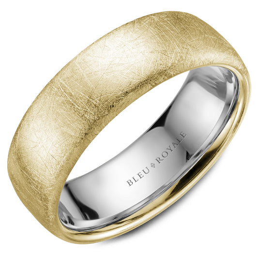 Bleu Royale Legacy Wedding Band 7.50mm Y&W 18k Gold