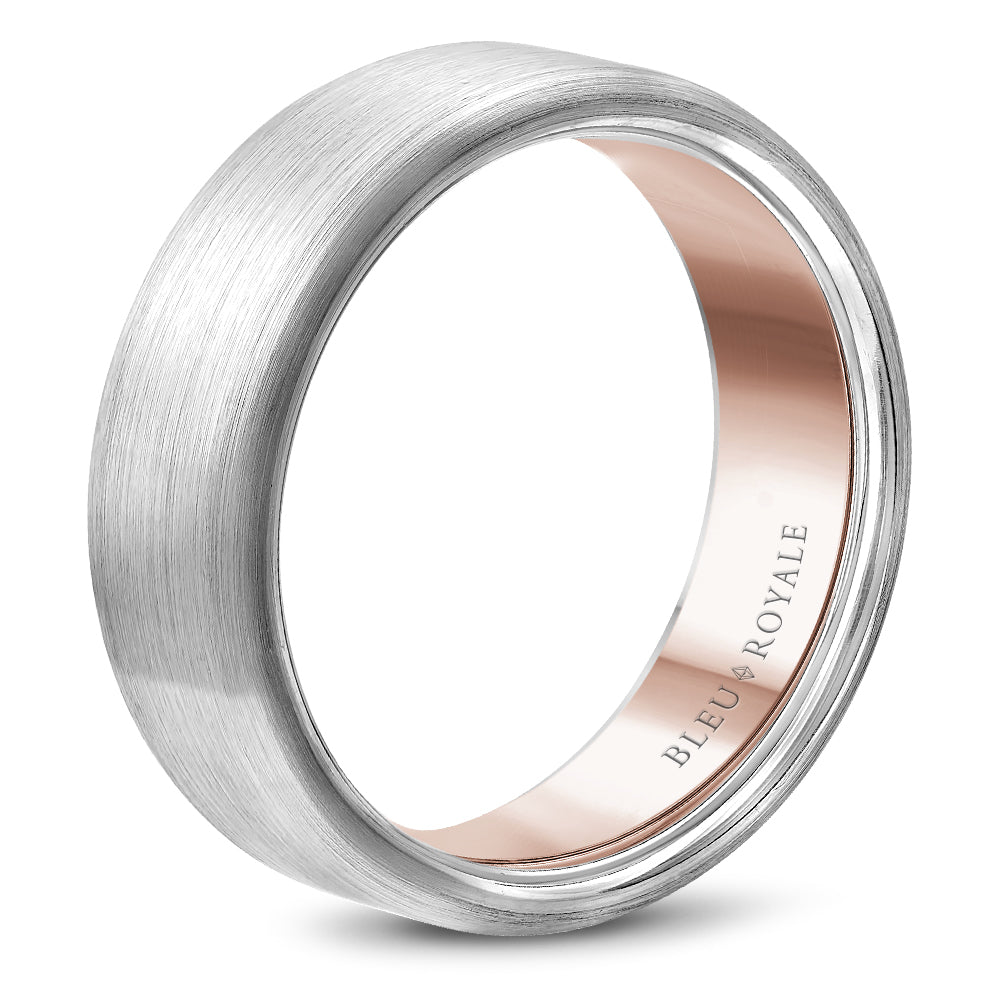 Bleu Royale Legacy Wedding Band 7.50mm White and Rose 14k Gold