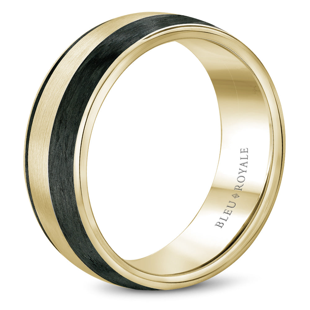 Bleu Royale Distinct Wedding Band 8.50mm 18k & Forged Carbon Fiber