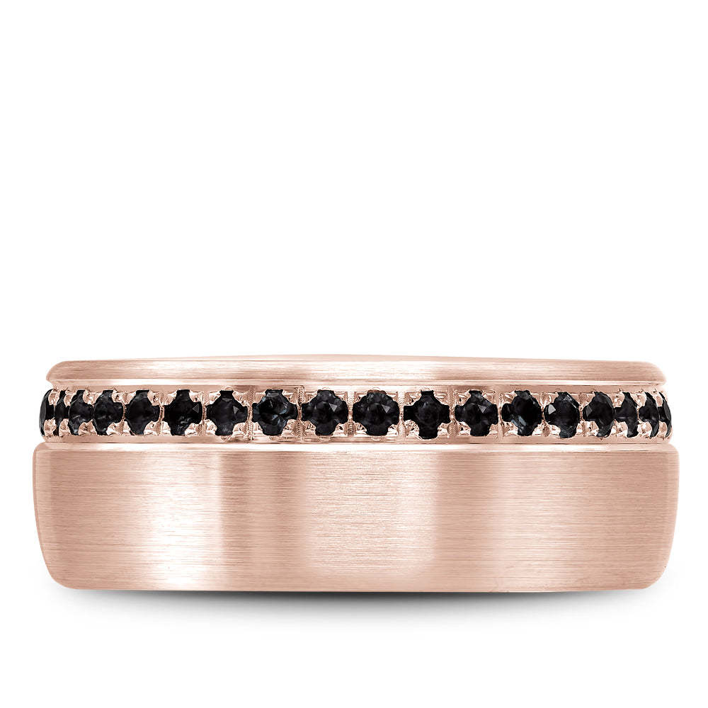 Bleu Royale Wedding Band 8.50mm Rose 14k Gold With 38 RD TCW 0.87ct