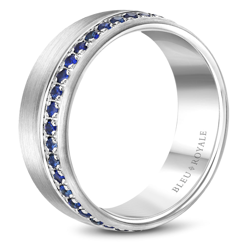 Bleu Royale Wedding Band 8.50mm Platinum With 38 RD TCW 0.87ct