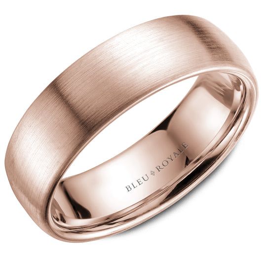Bleu Royale Legacy Wedding Band 6.50mm Rose 18k Gold