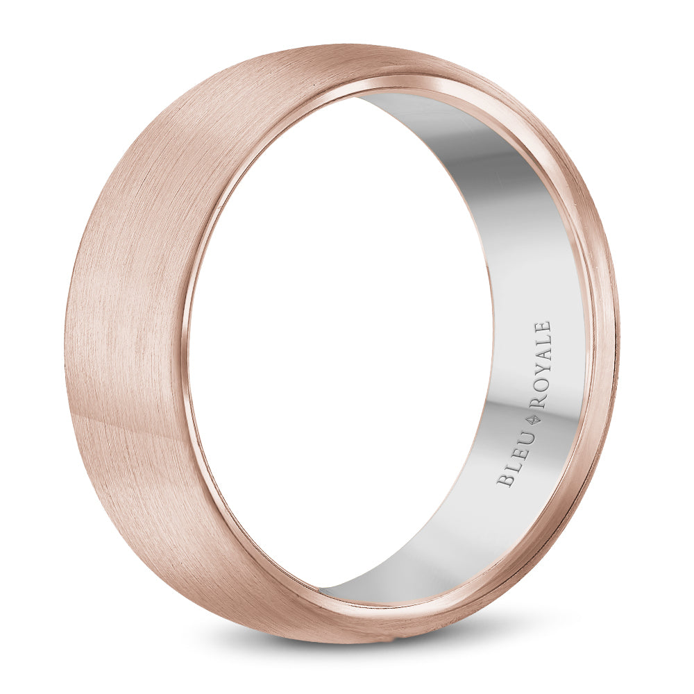 Bleu Royale Legacy Wedding Band 6.50mm Rose and White 18k Gold
