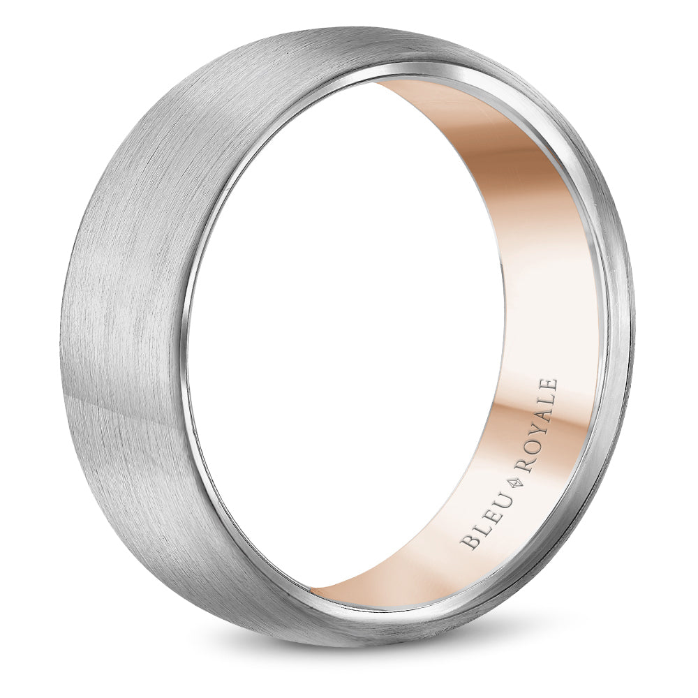 Bleu Royale Legacy Wedding Band 6.50mm White and Rose 18k Gold