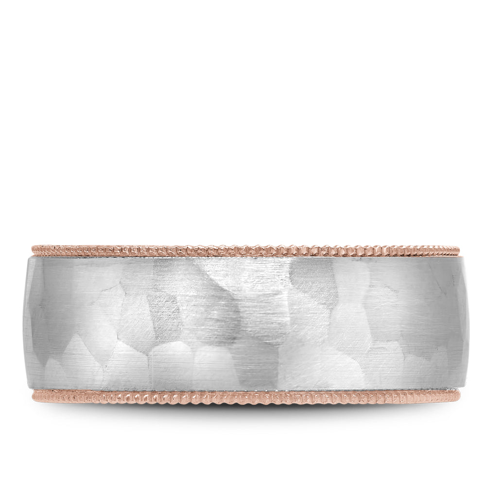 Bleu Royale Legacy Wedding Band 8.50mm White and Rose 14k Gold