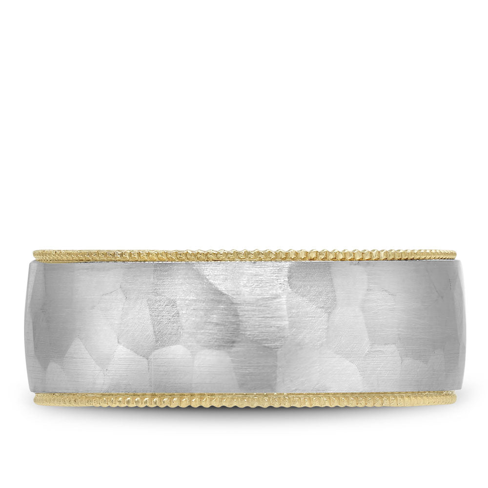 Bleu Royale Legacy Wedding Band 8.50mm White and Yellow 18k Gold