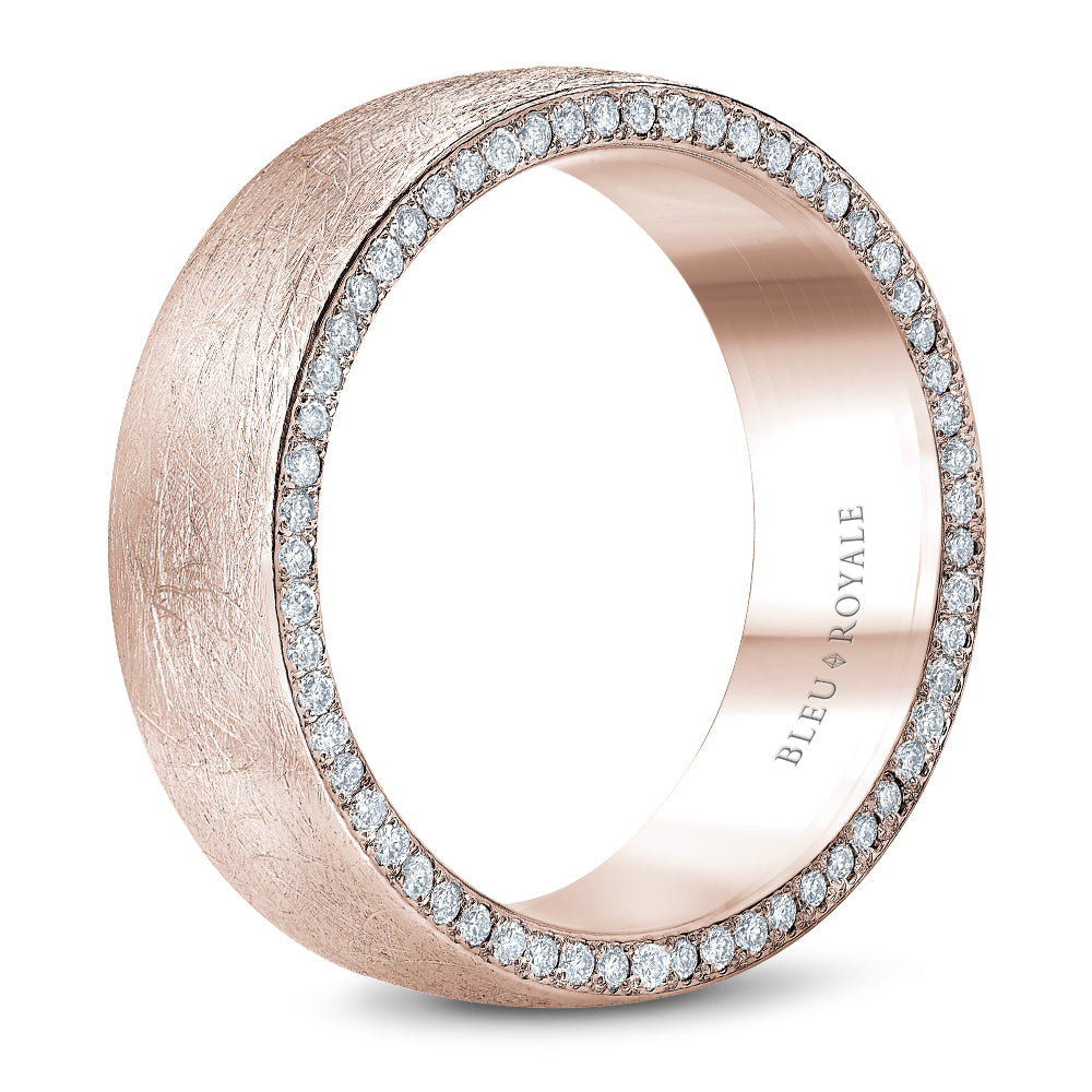 Bleu Royale Wedding Band 6.00mm White 14k Gold With 110 RD TCW 0.88ct