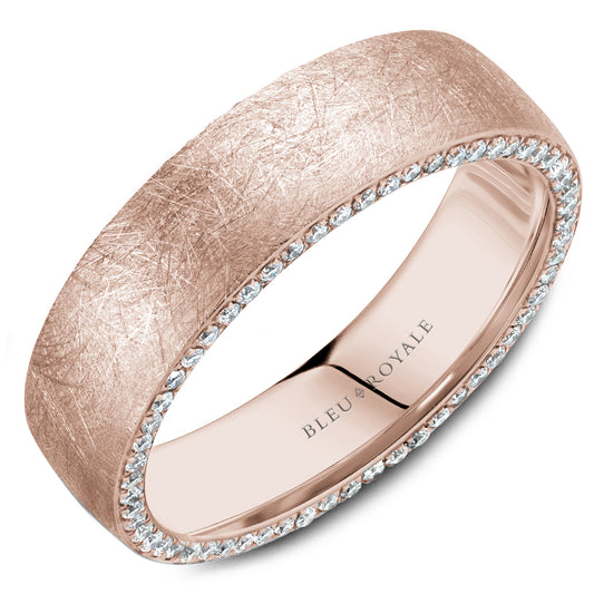 Bleu Royale Wedding Band 6.00mm White 18k Gold With 110 RD TCW 0.62ct