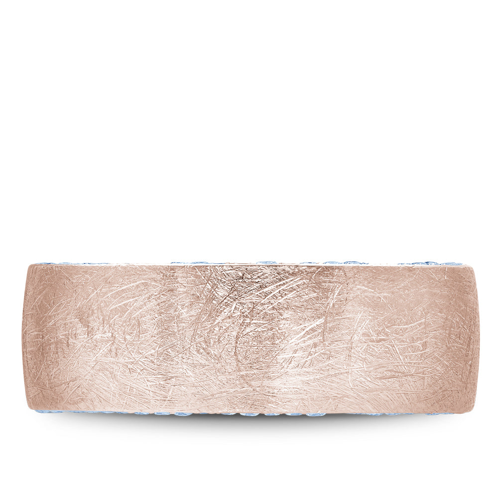 Bleu Royale Wedding Band 8.00mm Rose 14k Gold With 110 RD TCW 0.68ct