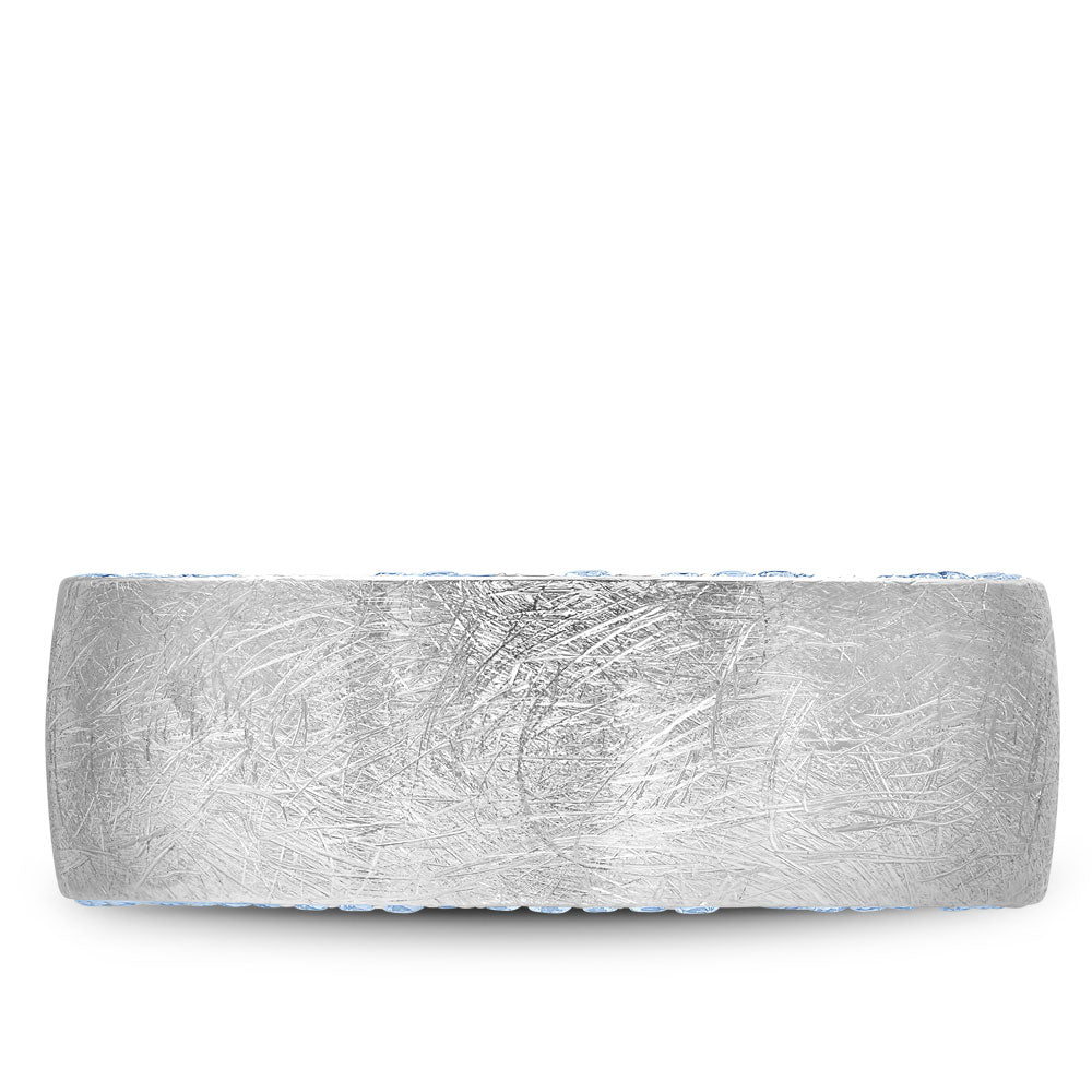 Bleu Royale Wedding Band 8.00mm White 14k Gold With 110 RD TCW 0.68ct