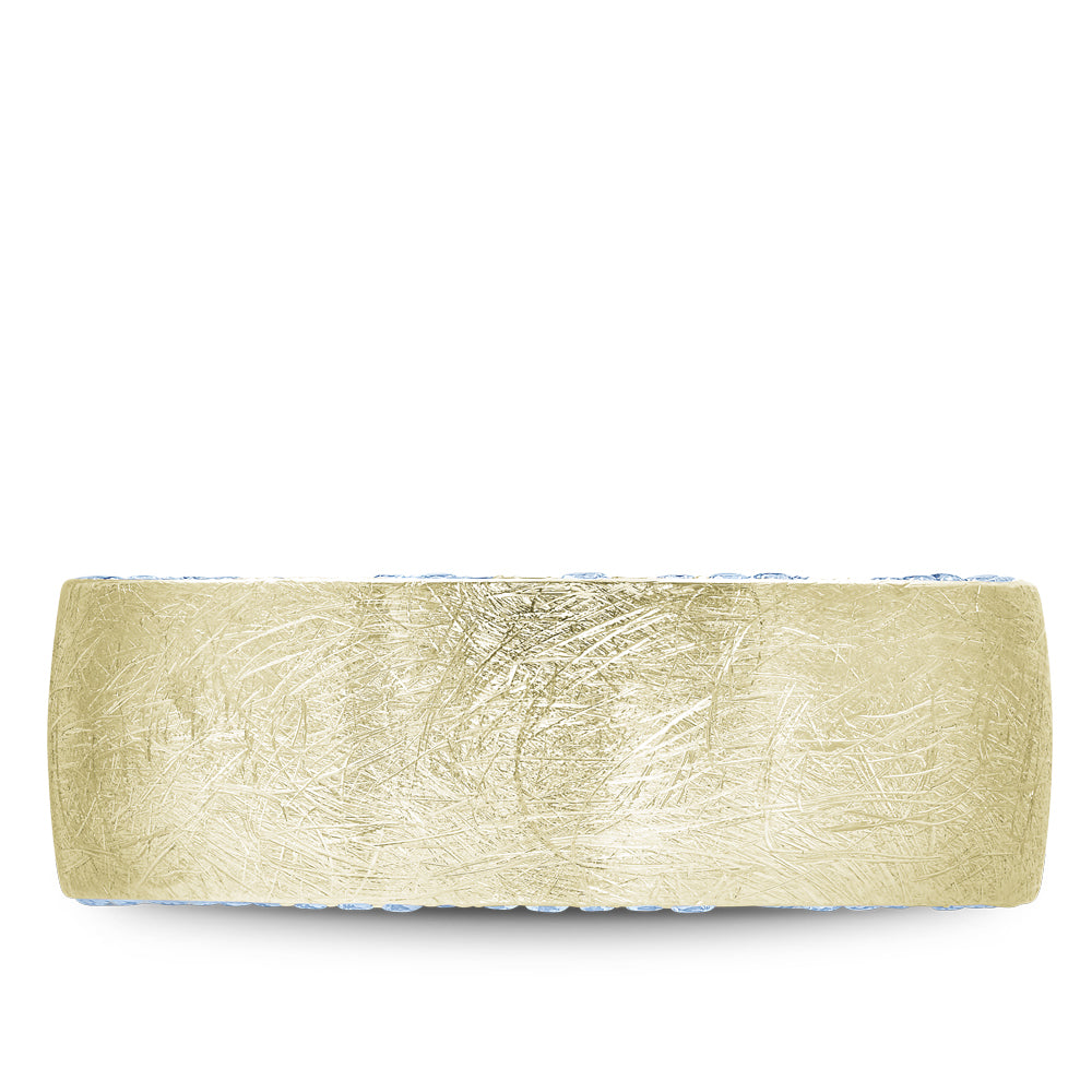 Bleu Royale Wedding Band 8.00mm Yellow 14k Gold With 110 RD TCW 0.68ct