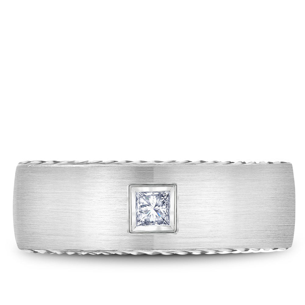 Bleu Royale Wedding Band 8.00mm Platinum With 1 PR TCW 0.15ct