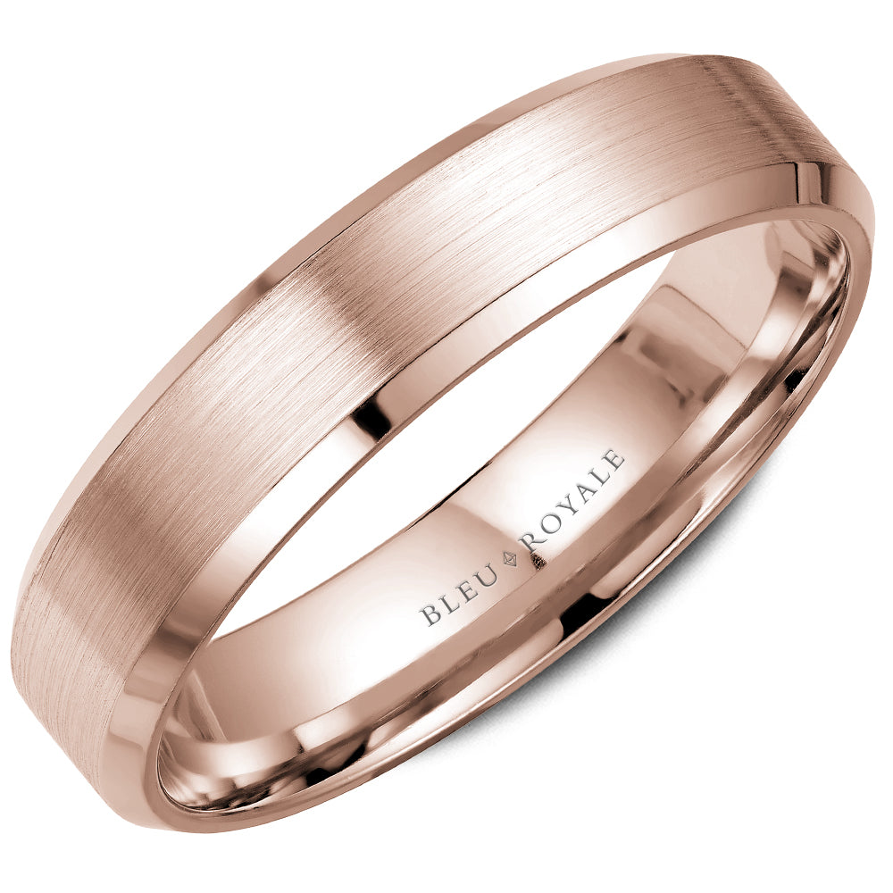 Bleu Royale Legacy Wedding Band 5.00mm Rose 14k Gold