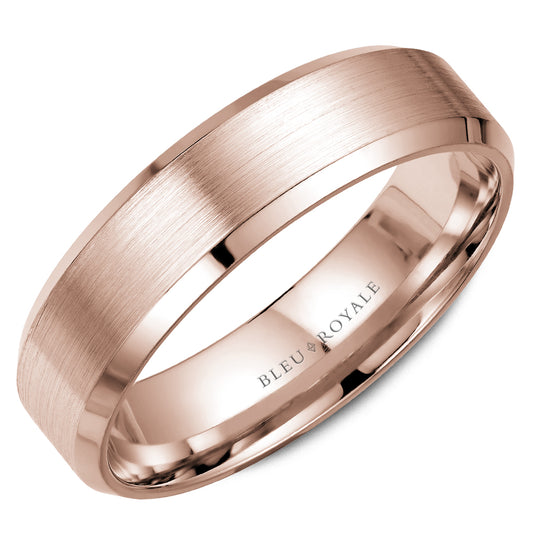 Bleu Royale Legacy Wedding Band 6.50mm Rose 14k Gold