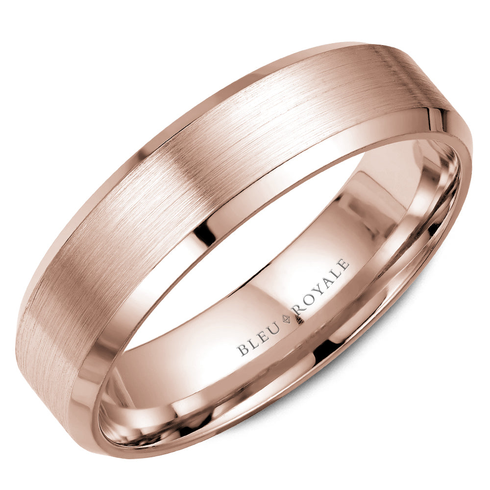 Bleu Royale Legacy Wedding Band 6.50mm Rose 18k Gold