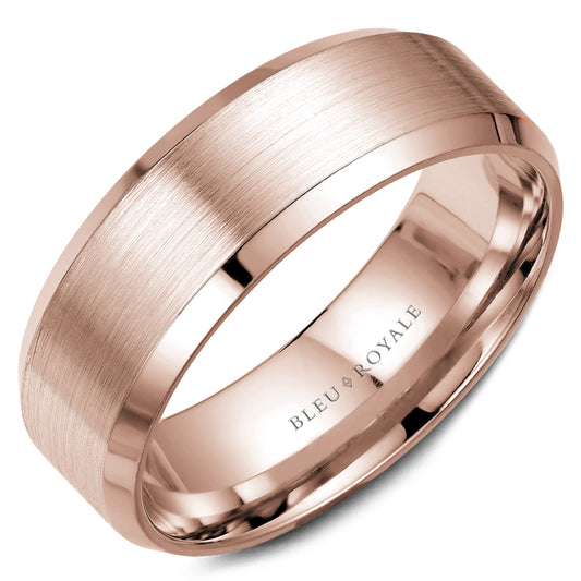 Bleu Royale Legacy Wedding Band 7.50mm Rose 14k Gold
