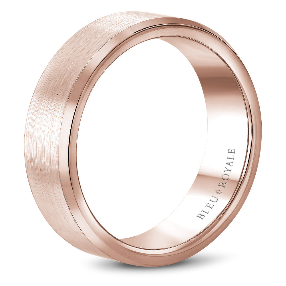 Bleu Royale Legacy Wedding Band 7.50mm Rose 14k Gold
