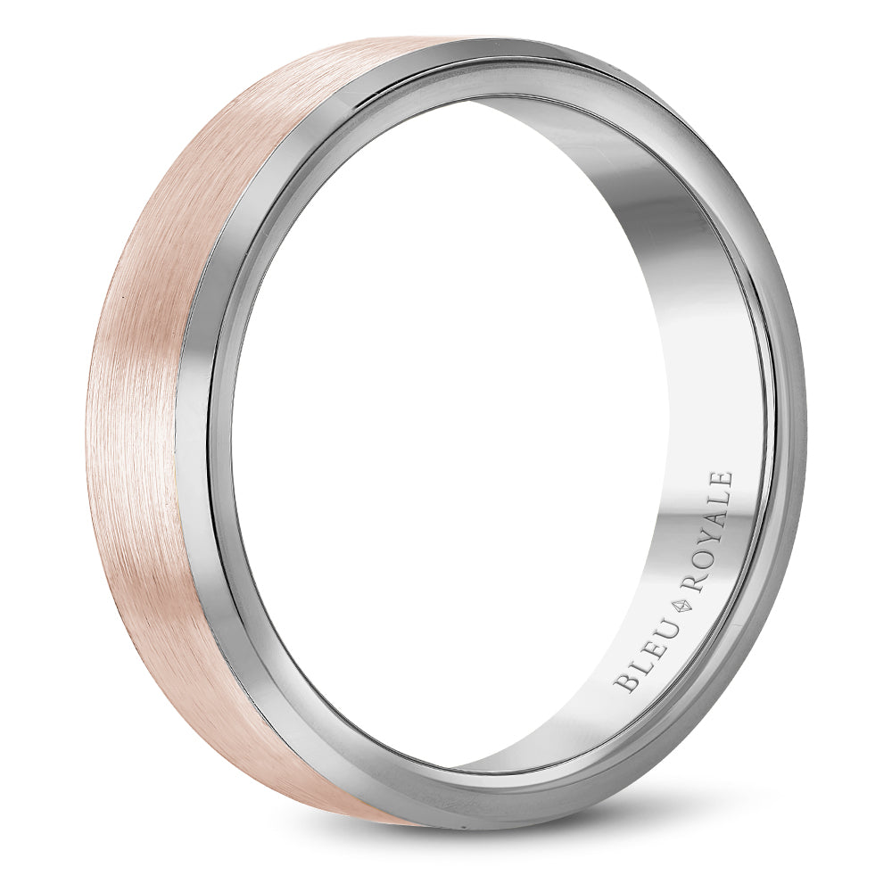 Bleu Royale Legacy Wedding Band 5.00mm Rose and White 14k Gold