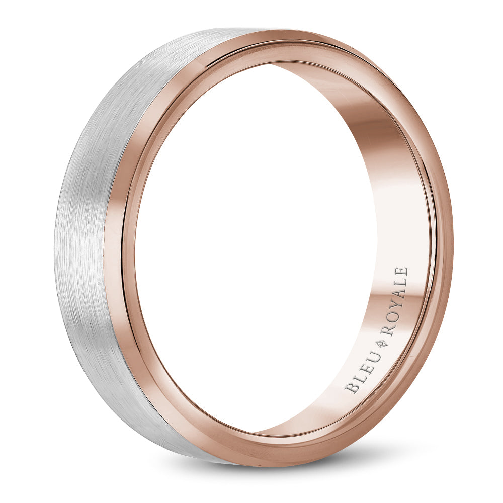 Bleu Royale Legacy Wedding Band 5.00mm White and Rose 14k Gold