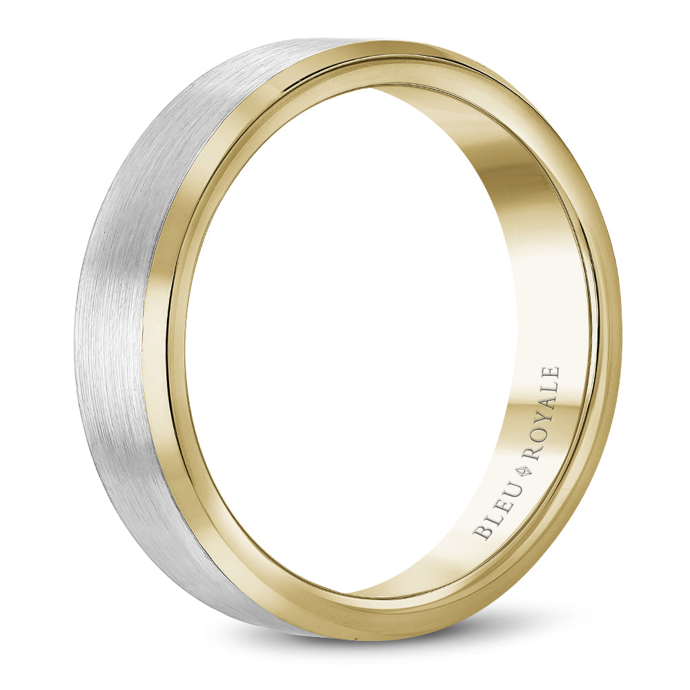 Bleu Royale Legacy Wedding Band 5.00mm White and Yellow 14k Gold