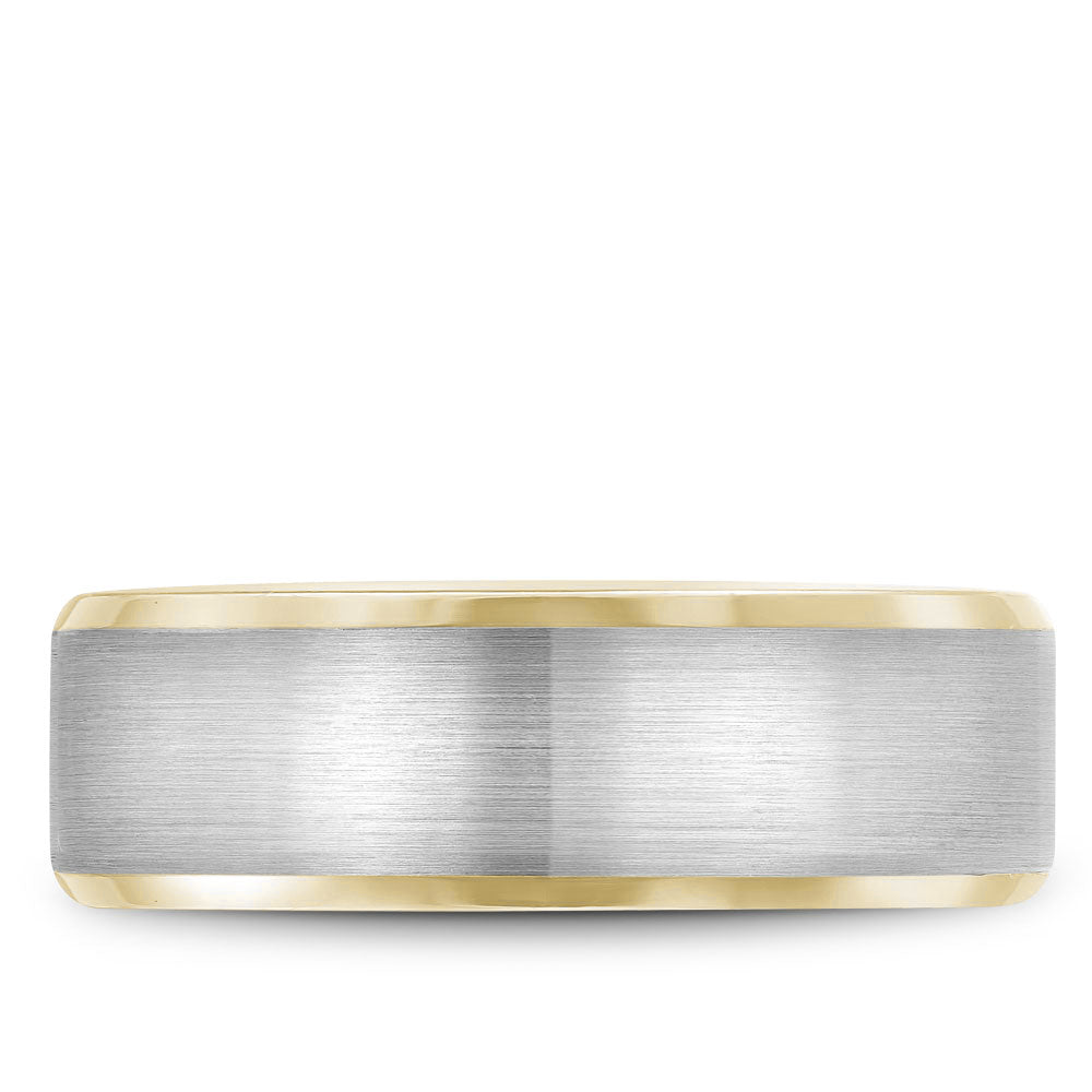 Bleu Royale Legacy Wedding Band 7.50mm White and Yellow 18k Gold