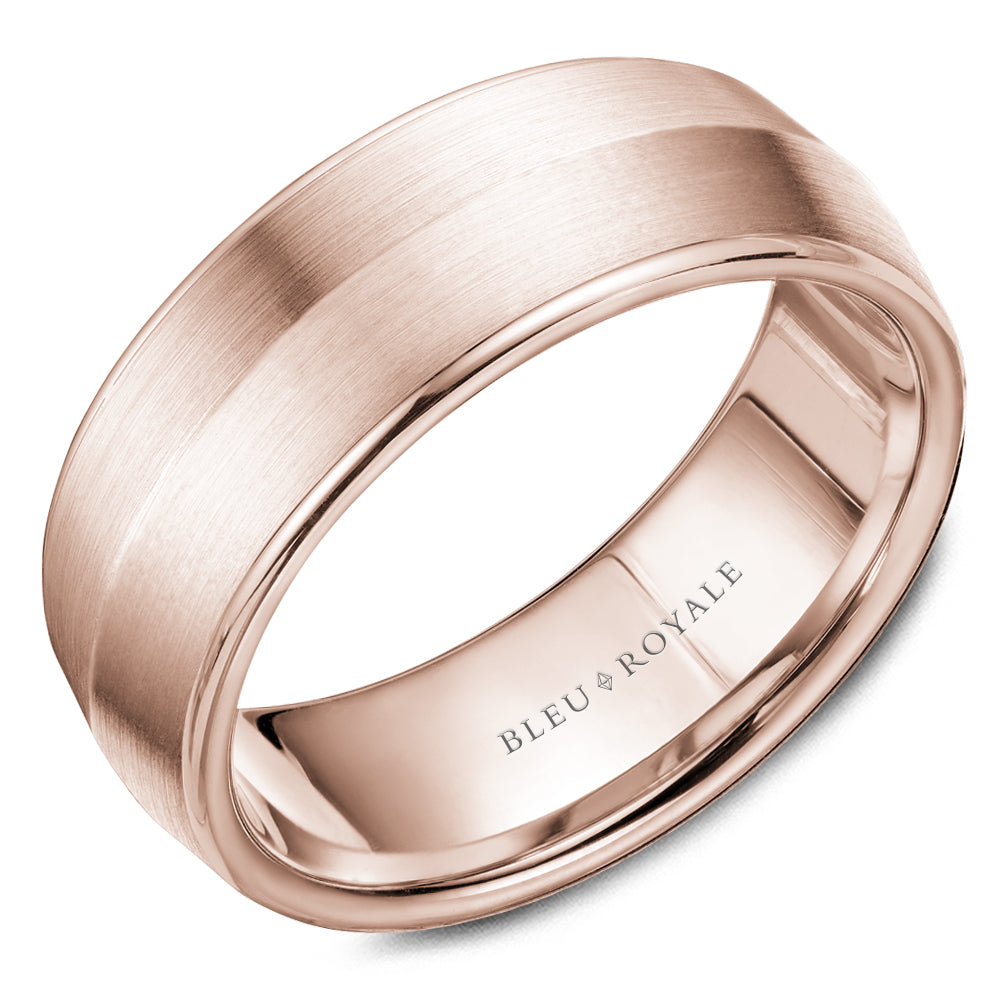 Bleu Royale Legacy Wedding Band 8.00mm Rose 18k Gold
