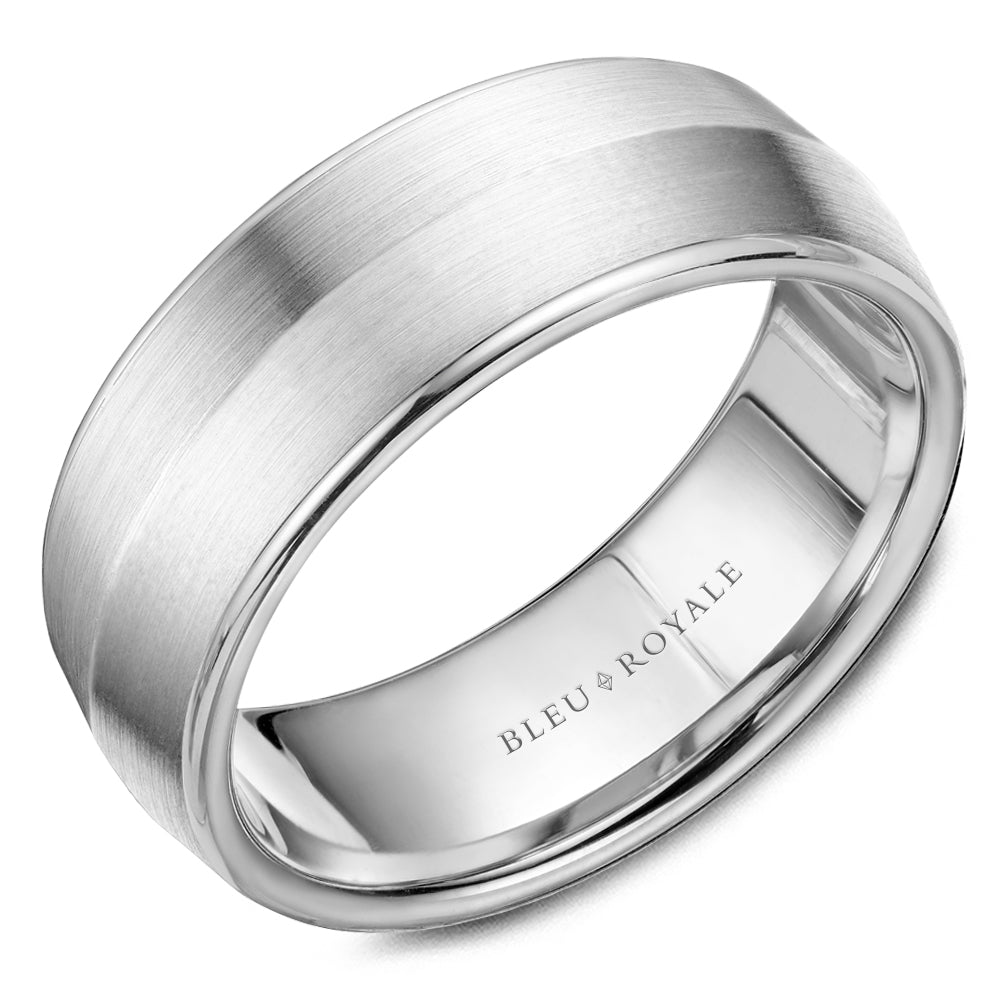Bleu Royale Legacy Wedding Band 8.00mm White 14k Gold