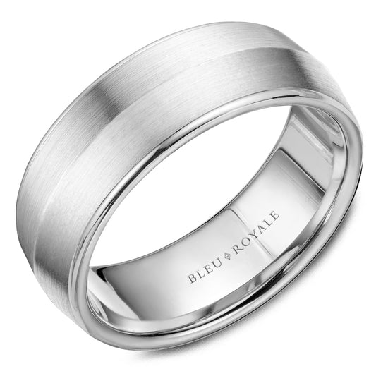 Bleu Royale Legacy Wedding Band 8.00mm White 14k Gold