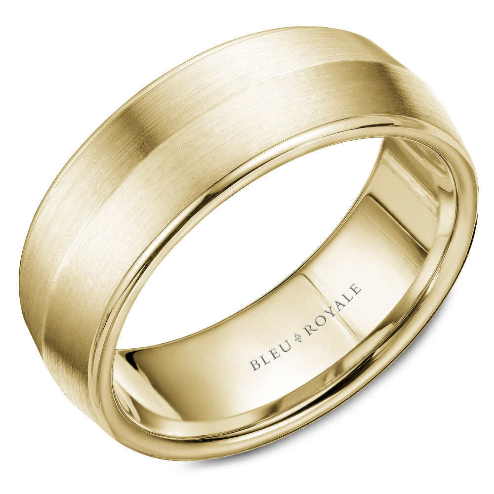 Bleu Royale Legacy Wedding Band 8.00mm Yellow 18k Gold