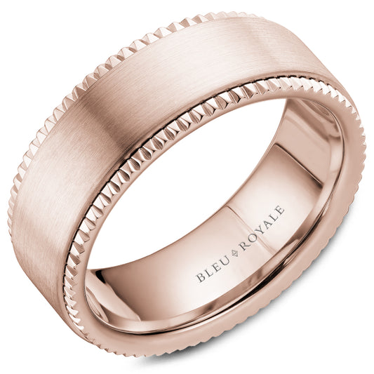 Bleu Royale Legacy Wedding Band 8.00mm Rose 18k Gold