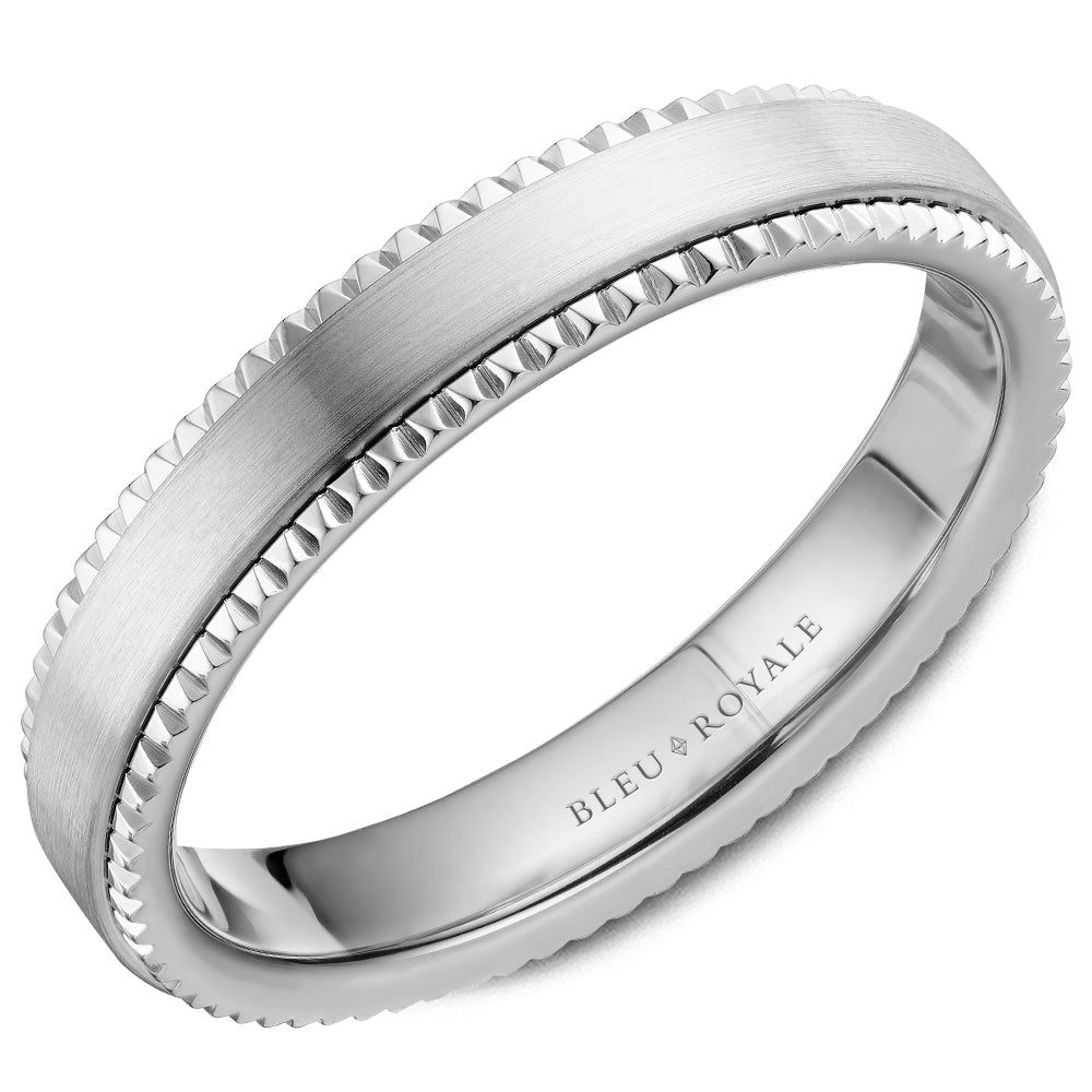 Bleu Royale Legacy Wedding Band 4.00mm White 18k Gold