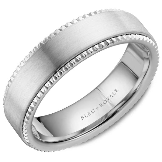 Bleu Royale Legacy Wedding Band 6.00mm White 14k Gold