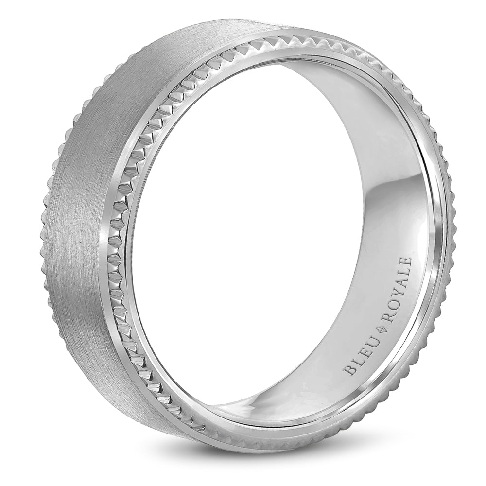 Bleu Royale Legacy Wedding Band 8.00mm White 14k Gold