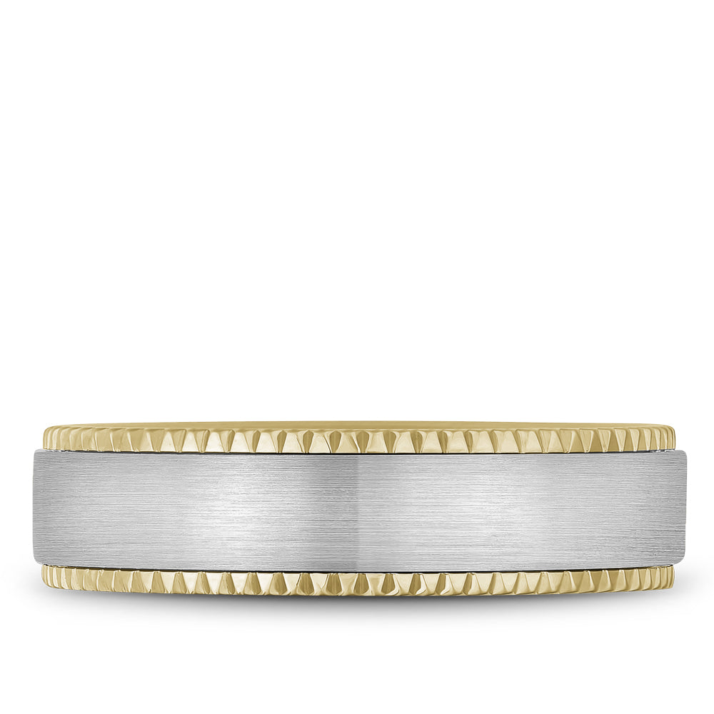 Bleu Royale Legacy Wedding Band 6.00mm White and Yellow 18k Gold