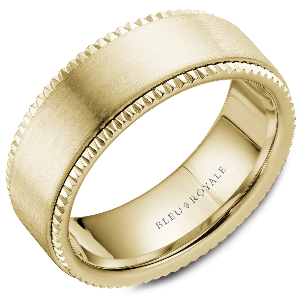Bleu Royale Legacy Wedding Band 8.00mm Yellow 18k Gold