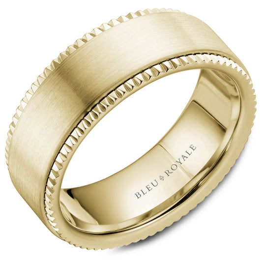 Bleu Royale Legacy Wedding Band 8.00mm Yellow 18k Gold