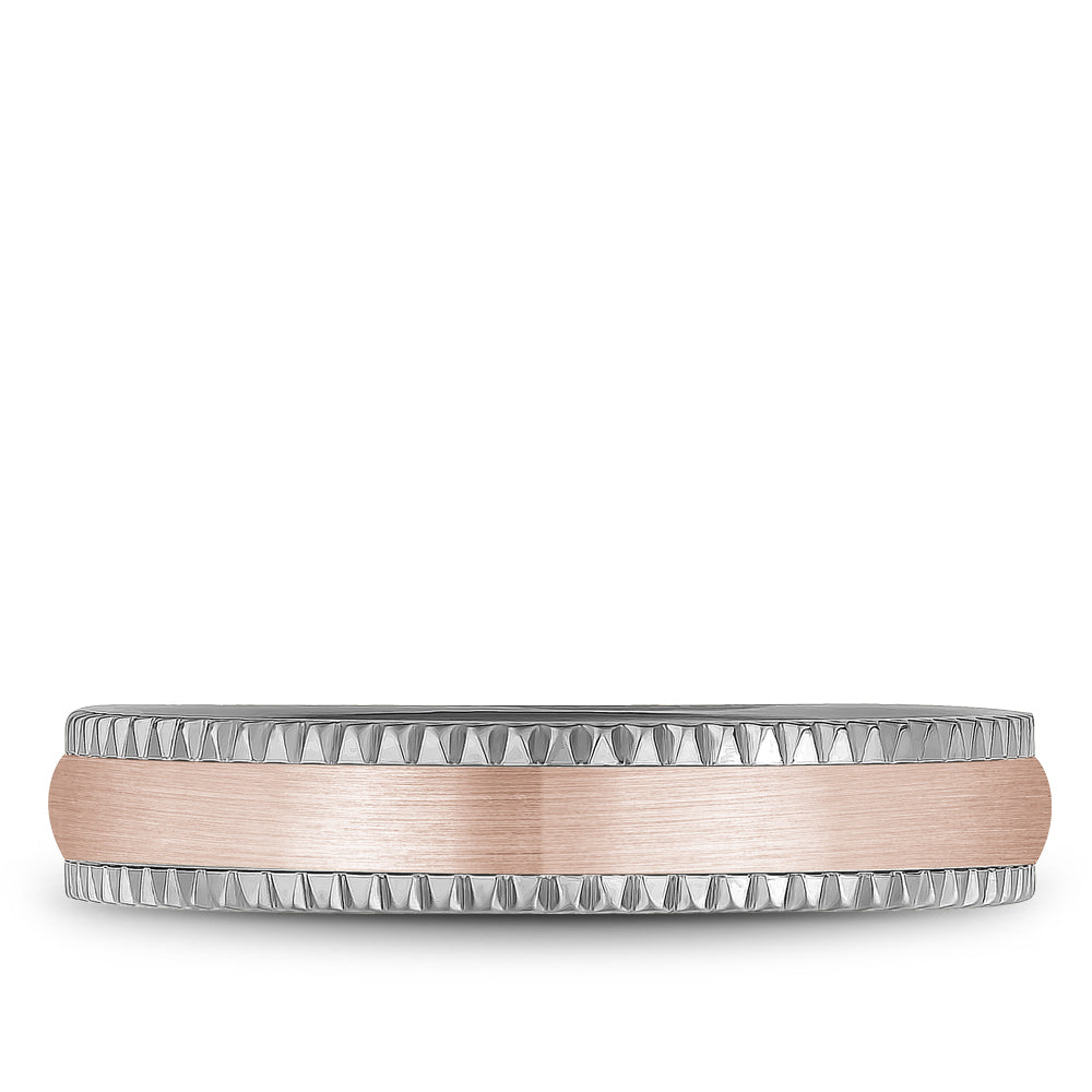 Bleu Royale Legacy Wedding Band 4.50mm Rose and White 14k Gold