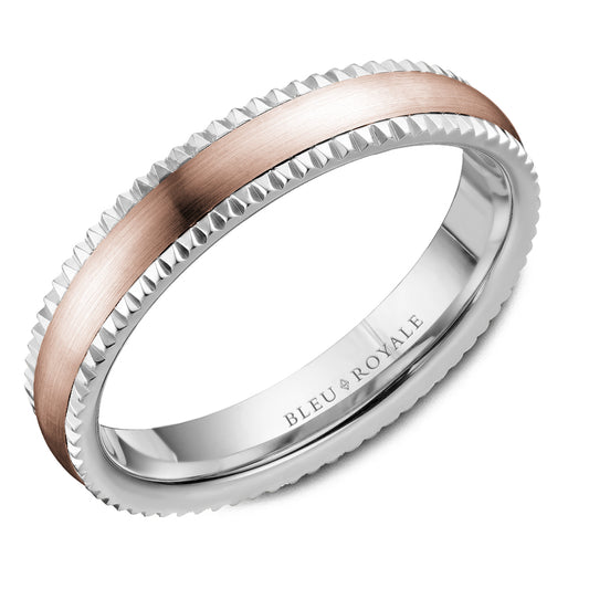 Bleu Royale Legacy Wedding Band 4.50mm Rose and White 18k Gold