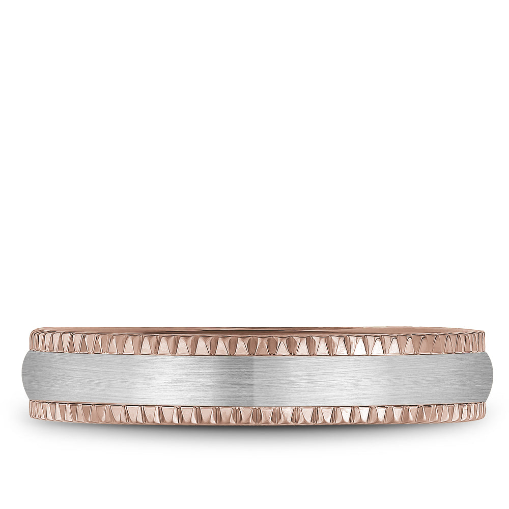 Bleu Royale Legacy Wedding Band 4.50mm White and Rose 14k Gold