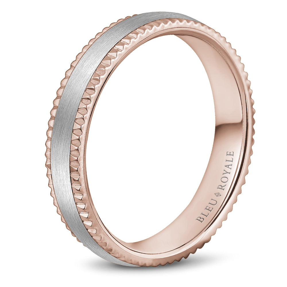 Bleu Royale Legacy Wedding Band 4.50mm White and Rose 18k Gold
