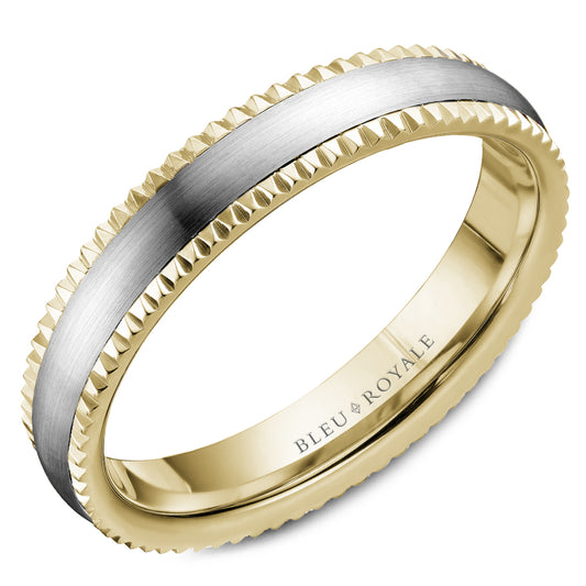 Bleu Royale Legacy Wedding Band 4.50mm White and Yellow 14k Gold