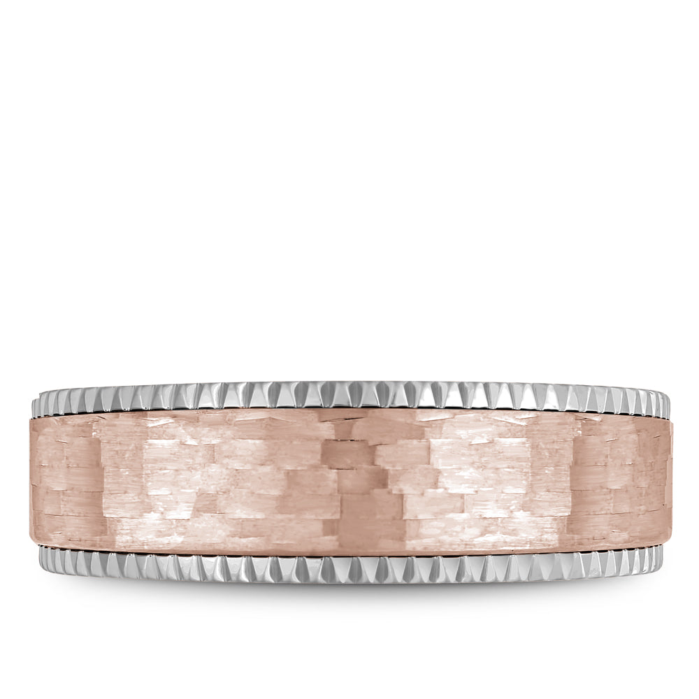 Bleu Royale Legacy Wedding Band 7.50mm Rose and White 18k Gold